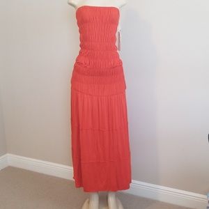 Strapless Maxi Dress - Orange
